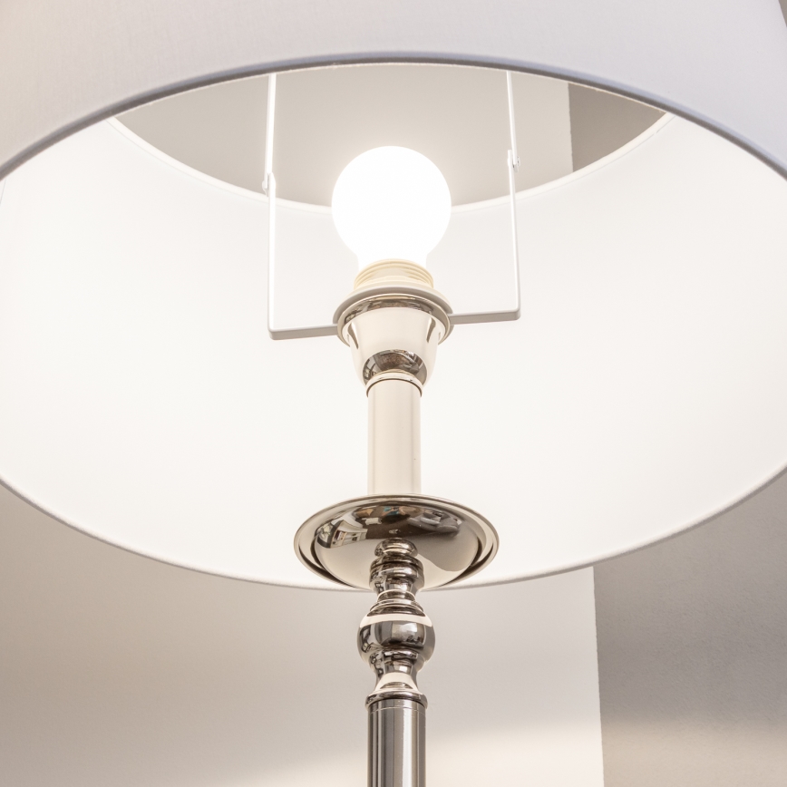 Brilagi - Επιδαπέδιο φωτιστικό LED CERIA 1xE27/60W/230V διάμ. 45 cm γυαλιστερό χρώμιο/λευκό