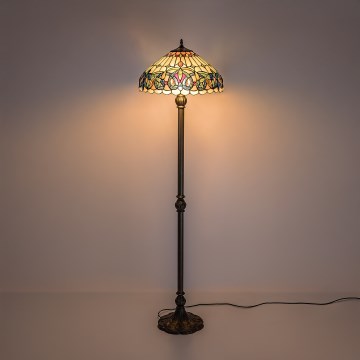 Brilagi - Επιδαπέδιο φωτιστικό Tiffany βιτρό LUISA 2xE27/60W/230V
