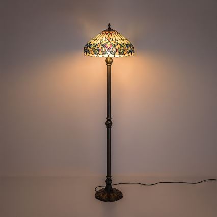 Brilagi - Επιδαπέδιο φωτιστικό Tiffany βιτρό LUISA 2xE27/60W/230V