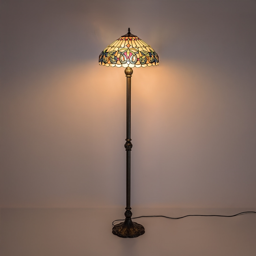 Brilagi - Επιδαπέδιο φωτιστικό Tiffany βιτρό LUISA 2xE27/60W/230V