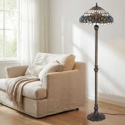 Brilagi - Επιδαπέδιο φωτιστικό Tiffany βιτρό LUISA 2xE27/60W/230V