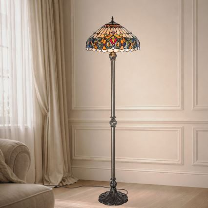 Brilagi - Επιδαπέδιο φωτιστικό Tiffany βιτρό LUISA 2xE27/60W/230V