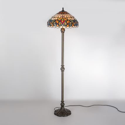 Brilagi - Επιδαπέδιο φωτιστικό Tiffany βιτρό LUISA 2xE27/60W/230V