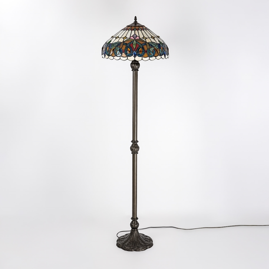 Brilagi - Επιδαπέδιο φωτιστικό Tiffany βιτρό LUISA 2xE27/60W/230V