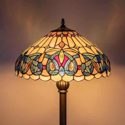 Brilagi - Επιδαπέδιο φωτιστικό Tiffany βιτρό LUISA 2xE27/60W/230V