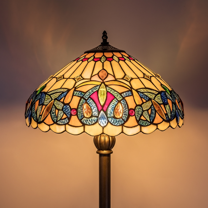 Brilagi - Επιδαπέδιο φωτιστικό Tiffany βιτρό LUISA 2xE27/60W/230V