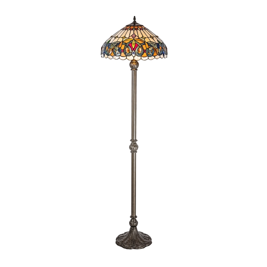 Brilagi - Επιδαπέδιο φωτιστικό Tiffany βιτρό LUISA 2xE27/60W/230V