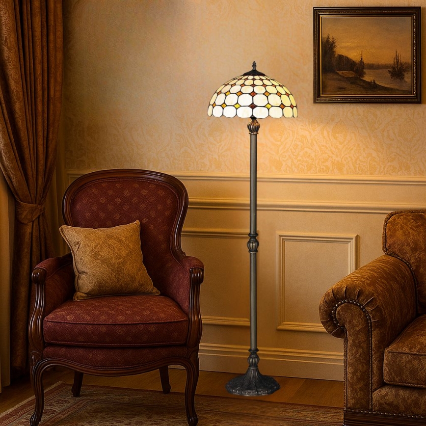 Brilagi - Επιδαπέδιο φωτιστικό Tiffany με βιτρώ DORAN 2xE27/60W/230V