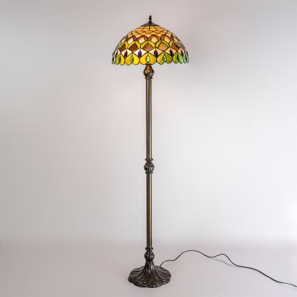 Brilagi - Επιδαπέδιο φωτιστικό Tiffany με βιτρώ MARGARET 2xE27/60W/230V