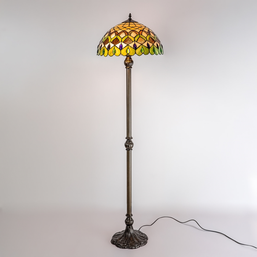 Brilagi - Επιδαπέδιο φωτιστικό Tiffany με βιτρώ MARGARET 2xE27/60W/230V
