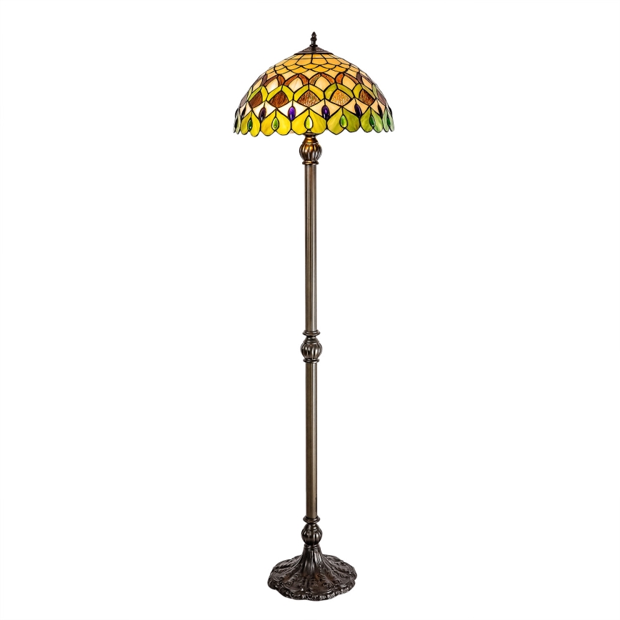 Brilagi - Επιδαπέδιο φωτιστικό Tiffany με βιτρώ MARGARET 2xE27/60W/230V