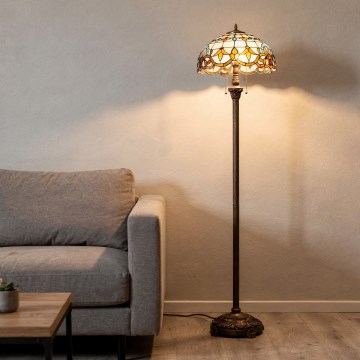 Brilagi - Επιδαπέδιο φωτιστικό Tiffany με βιτρώ MIRABELLA 2xE27/60W/230V