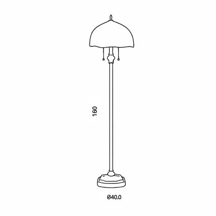 Brilagi - Επιδαπέδιο φωτιστικό Tiffany με βιτρώ MIRABELLA 2xE27/60W/230V