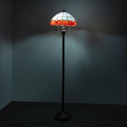 Brilagi - Επιδαπέδιο φωτιστικό Tiffany με βιτρώ SIENNA 2xE27/60W/230V