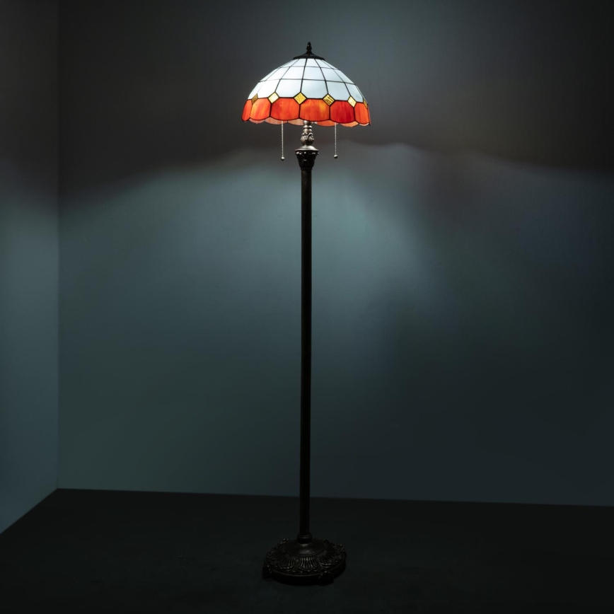 Brilagi - Επιδαπέδιο φωτιστικό Tiffany με βιτρώ SIENNA 2xE27/60W/230V