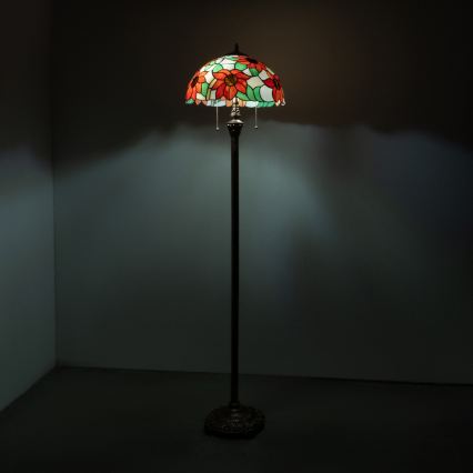 Brilagi - Επιδαπέδιο φωτιστικό Tiffany με βιτρό SUNFLOWER 2xE27/60W/230V