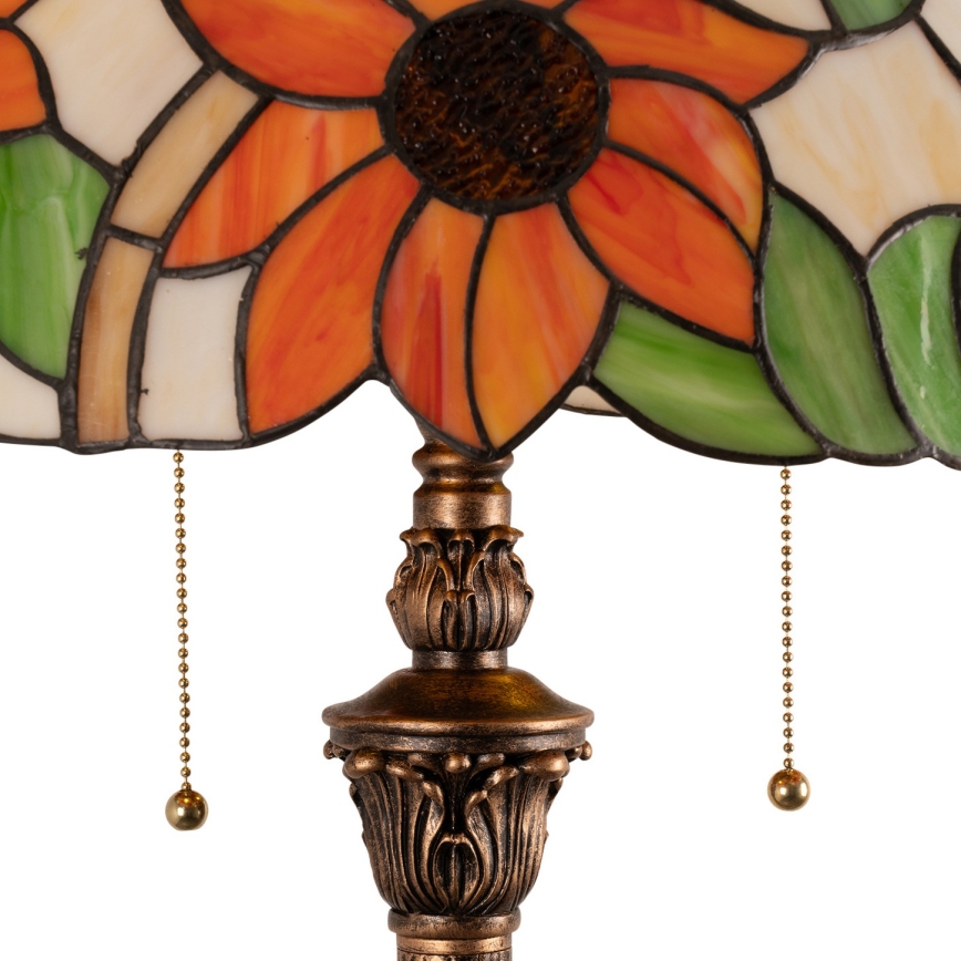Brilagi - Επιδαπέδιο φωτιστικό Tiffany με βιτρό SUNFLOWER 2xE27/60W/230V