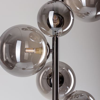 Brilagi - Επιδαπέδιο LED φωτιστικό MILLA 7xG9/3W/230V μαύρο χρώμιο/καπνιστό