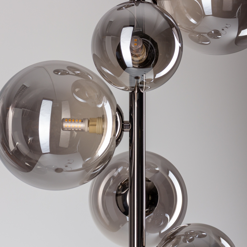 Brilagi - Επιδαπέδιο LED φωτιστικό MILLA 7xG9/3W/230V μαύρο χρώμιο/καπνιστό