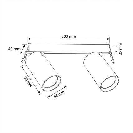 Brilagi - Εντοιχισμένο φωτιστικό οροφής SELE 2xGU10/30W/230V λευκό