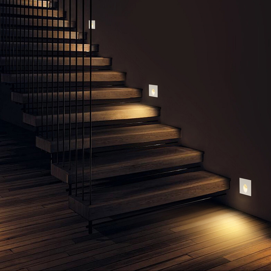 Brilagi - Εντοιχισμένο εξωτερικό φωτιστικό LED STAIRDOT LED/2W/230V λευκό IP65 τετράγωνο