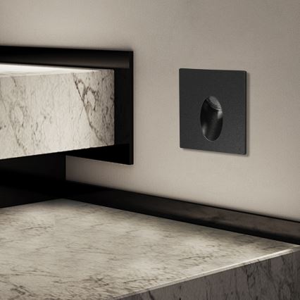 Brilagi - Εντοιχισμένο εξωτερικό φωτιστικό LED STAIRDOT LED/2W/230V μαύρο IP65 τετράγωνο