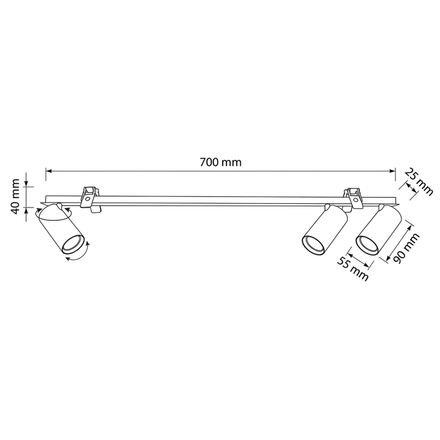 Brilagi - Εντοιχιζόμενο φωτιστικό οροφής SELE 3xGU10/30W/230V λευκό
