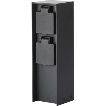 Brilagi - Εξωτερική κολώνα πριζών PILLAR 2Z SCHUKO 230V IP44 μαύρη
