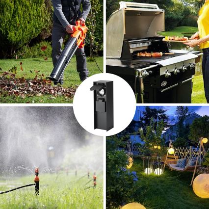 Brilagi - Εξωτερική κολώνα πριζών PILLAR 2Z SCHUKO 230V IP44 μαύρη