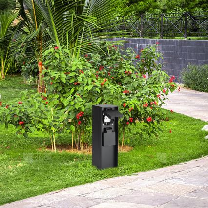 Brilagi - Εξωτερική κολώνα πριζών PILLAR 2Z SCHUKO 230V IP44 μαύρη