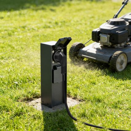 BRILAGI - Εξωτερική κολώνα πριζών PILLAR 2Z SCHUKO 230V IP44 μαύρη