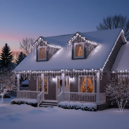 Brilagi - Εξωτερική LED γιρλάντα 200xLED/8 λειτουργίες 13m IP44 ψυχρό λευκό σταλακτίτες