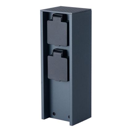 Brilagi - Εξωτερική στήλη πρίζας PILLAR 2x υποδοχές SCHUKO 230V IP44 ανθρακί