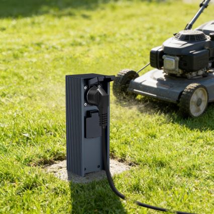Brilagi - Εξωτερική στήλη πρίζας PILLAR 2x υποδοχές SCHUKO 230V IP44 ανθρακί
