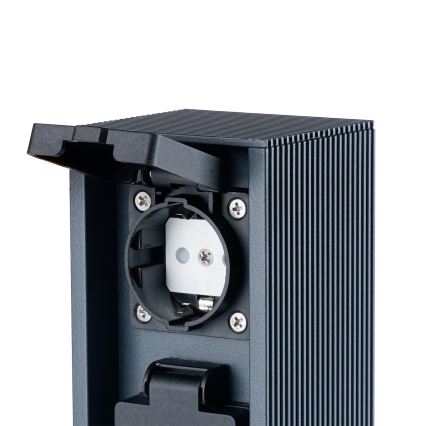 Brilagi - Εξωτερική στήλη πρίζας PILLAR 2x υποδοχές SCHUKO 230V IP44 ανθρακί