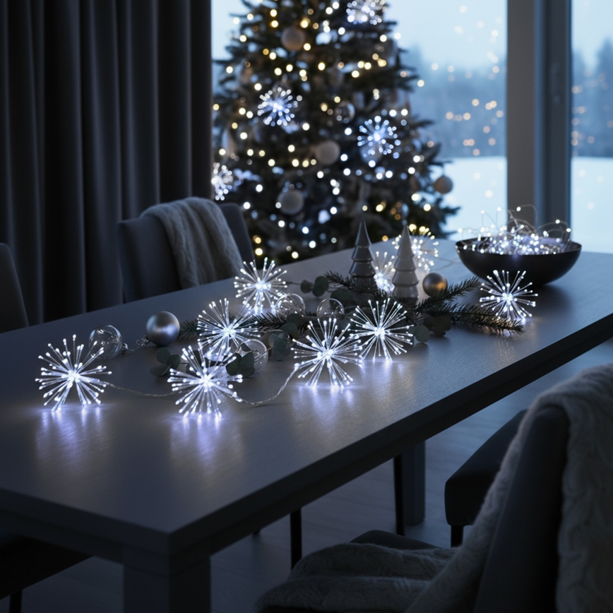 Brilagi - Εξωτερική γιρλάντα LED 150xLED 5m IP44 ψυχρό λευκό, εφέ πυροτεχνημάτων