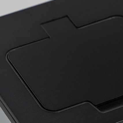 Brilagi - Εξωτερική ενσωματωμένη στο δάπεδο διπλή πρίζα IP55, μαύρη, ορθογώνια