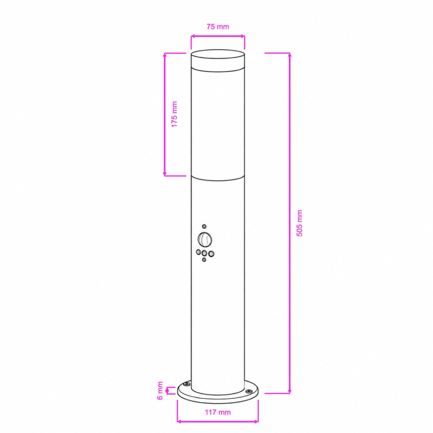 BRILAGI - Εξωτερικό φωτιστικό με αισθητήρα ELIA 1xE27/20W/230V IP44 50 cm ανθρακί
