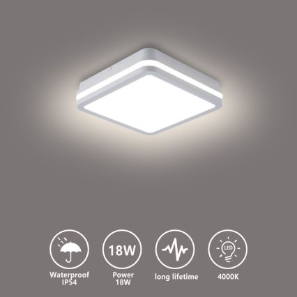 Brilagi - Εξωτερικό φωτιστικό LED BENE LED/18W/230V 22x22 cm λευκό IP54