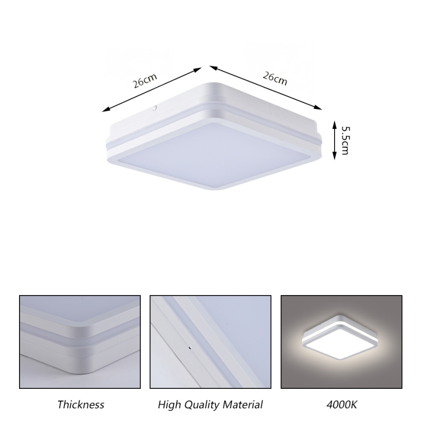 Brilagi - Εξωτερικό φωτιστικό LED BENE LED/24W/230V 26x26 cm λευκό IP54
