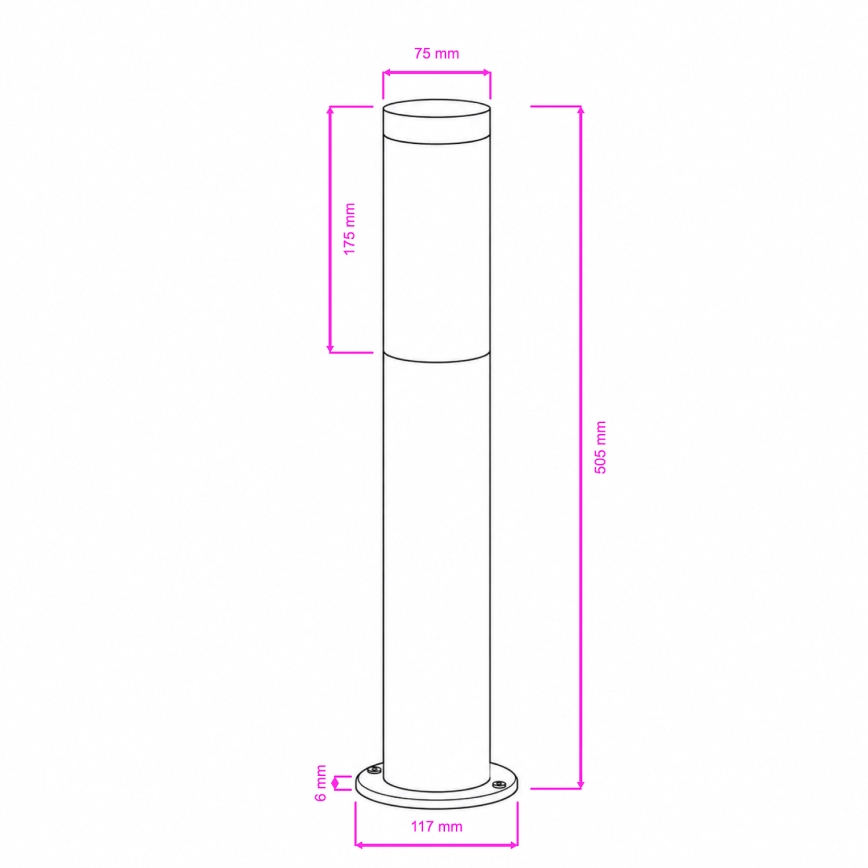 BRILAGI - Εξωτερικό φωτιστικό LED ELIA 1xE27/7W/230V 4000K IP44 50 cm ανθρακί