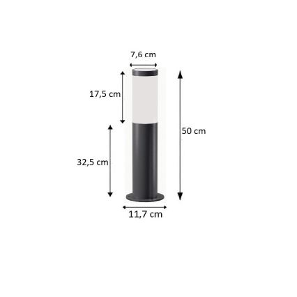 BRILAGI - Εξωτερικό φωτιστικό LED ELIA 1xE27/7W/230V 4000K IP44 50 cm ανθρακί