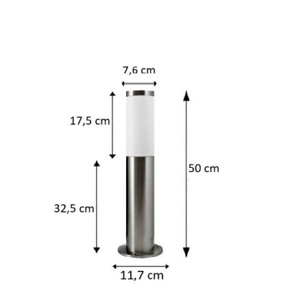 BRILAGI - LED εξωτερικό φωτιστικό ELIA 1xE27/7W/230V 4000K IP44 50 cm ματ χρώμιο