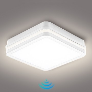 Brilagi - Εξωτερικό φωτιστικό LED με αισθητήρα BENE LED/18W/230V 22x22 cm λευκό IP54