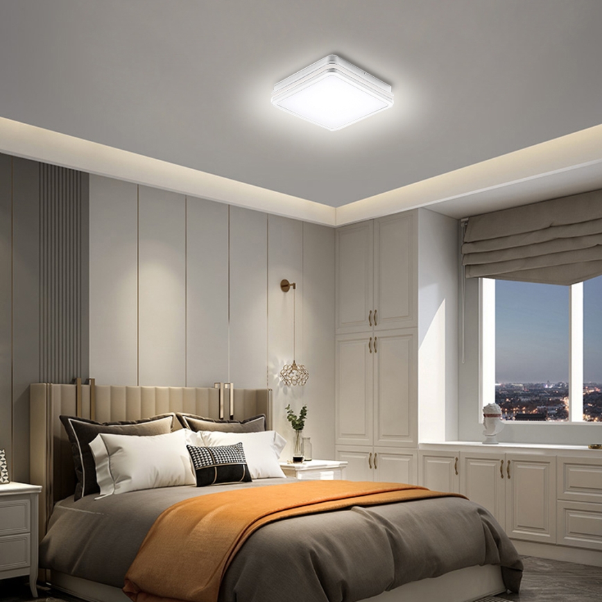 Brilagi - Εξωτερικό φωτιστικό LED με αισθητήρα BENE LED/18W/230V 22x22 cm λευκό IP54