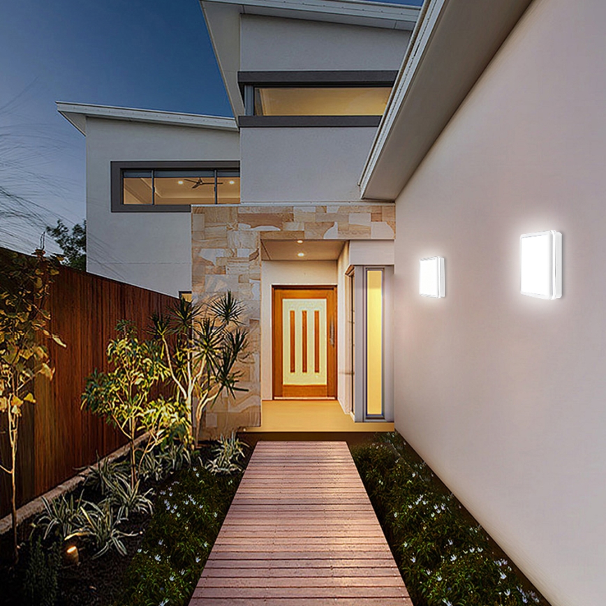 Brilagi - Εξωτερικό φωτιστικό LED με αισθητήρα BENE LED/18W/230V 22x22 cm λευκό IP54