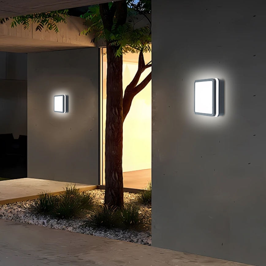 Brilagi - LED εξωτερικό φωτιστικό με αισθητήρα BENE LED/18W/230V 22x22 cm ανθρακί IP54