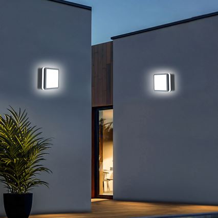 Brilagi - LED εξωτερικό φωτιστικό με αισθητήρα BENE LED/18W/230V 22x22 cm ανθρακί IP54