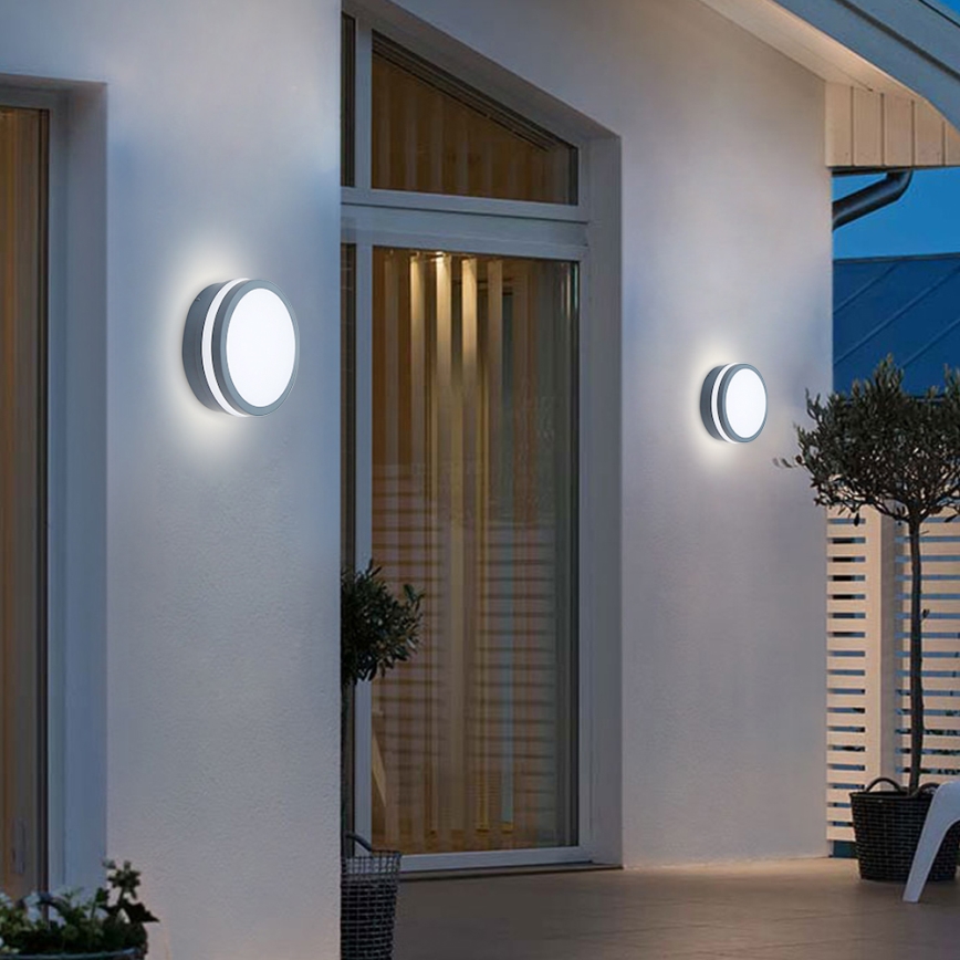 Brilagi - Εξωτερικό φωτιστικό LED με αισθητήρα BENE LED/18W/230V, διάμ. 22 cm, ανθρακί IP54