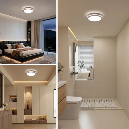 Brilagi - Εξωτερικό φωτιστικό LED με αισθητήρα BENE LED/24W/230V Ø 26 cm καφέ IP54